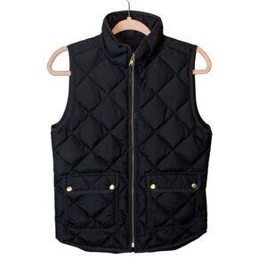 J Crew Black Diamond Down Full Zip Vest